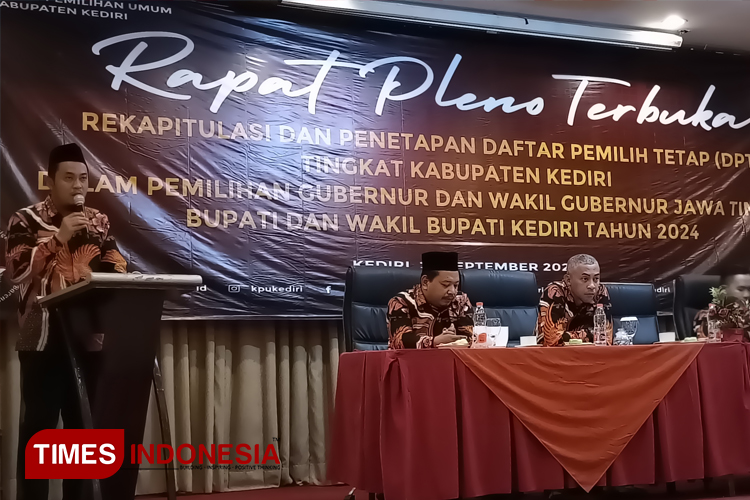 Rapat Pleno Terbuka KPU Kabupaten Kediri Tetapkan DPT Pilkada 2024 Sebanyak 1.254.964 Pemilih