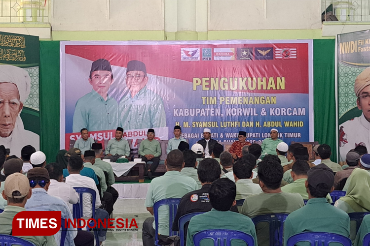 Suasana pengukuhan tim pemenangan Pasangan Calon Bupati dan Wakil Bupati Lombok Timur, H. M. Syamsul Luthfi dan H. Abdul Wahid.(FOTO: Tim media Lutfhi-Wahid)