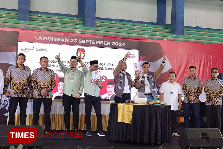 KPU Lamongan Undi dan Tetapkan Nomor Urut Cabup dan Cawabup di Pilkada 2024