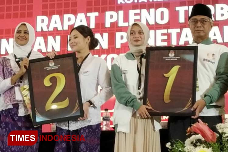 KPU Kota Kediri Tetapkan Nomor Urut Pilwali Kota Kediri