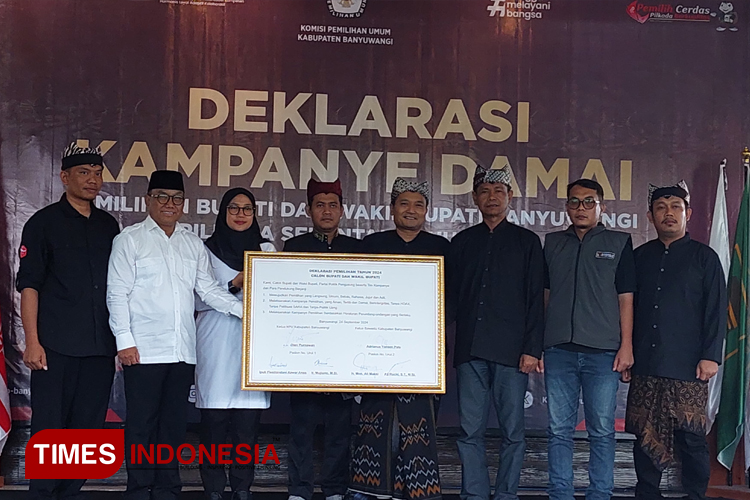 Sepakat Jadikan Pesta Demokrasi Sehat, KPU Banyuwangi Gelar Deklarasi Kampanye Damai