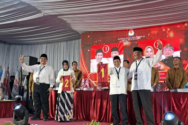 Pengundian Nomor Urut Pilwali Mojokerto 2024: Juned 01, Ning Ita 02