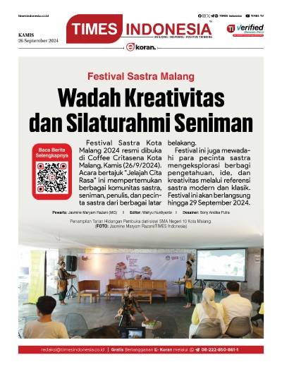 Edisi Kamis, 26 September 2024: E-Koran, Bacaan Positif Masyarakat 5.0