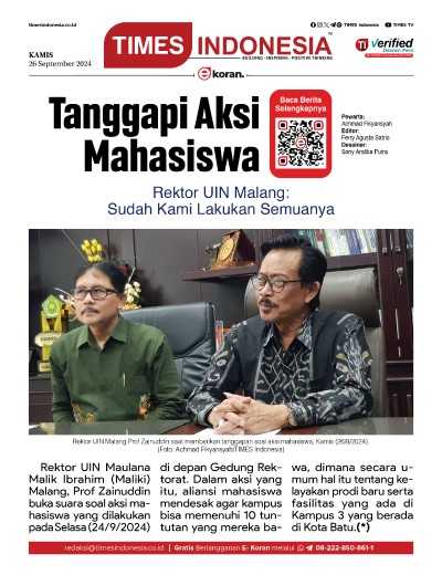 Edisi Kamis, 26 September 2024: E-Koran, Bacaan Positif Masyarakat 5.0