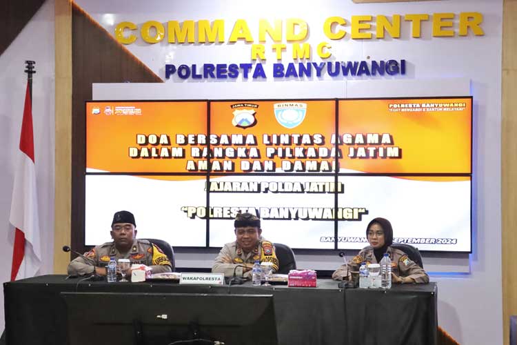 Polresta Banyuwangi Lakukan Doa Bersama Minta Pilkada Jatim Aman dan Damai