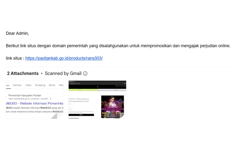 Waduh, Website Pemkab Pacitan Diserang Virus Iklan Judi Online Asal Cina