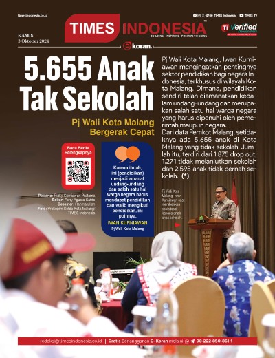 Edisi Kamis, 3 Oktober 2024: E-Koran, Bacaan Positif Masyarakat 5.0