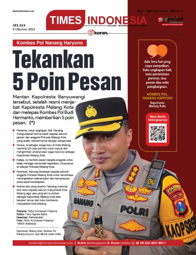 	Edisi Selasa, 8 Oktober 2024: E-Koran, Bacaan Positif Masyarakat 5.0
