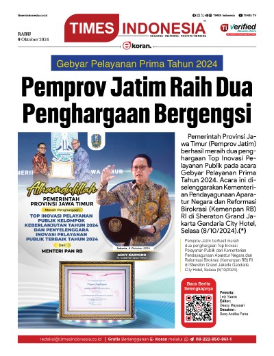 Edisi Rabu, 9 Oktober 2024: E-Koran, Bacaan Positif Masyarakat 5.0