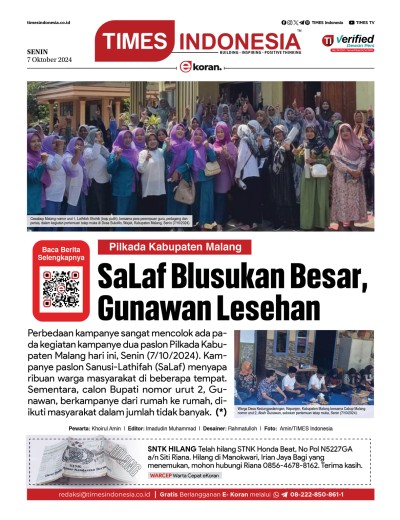 Edisi Senin, 7 Oktober 2024: E-Koran, Bacaan Positif Masyarakat 5.0