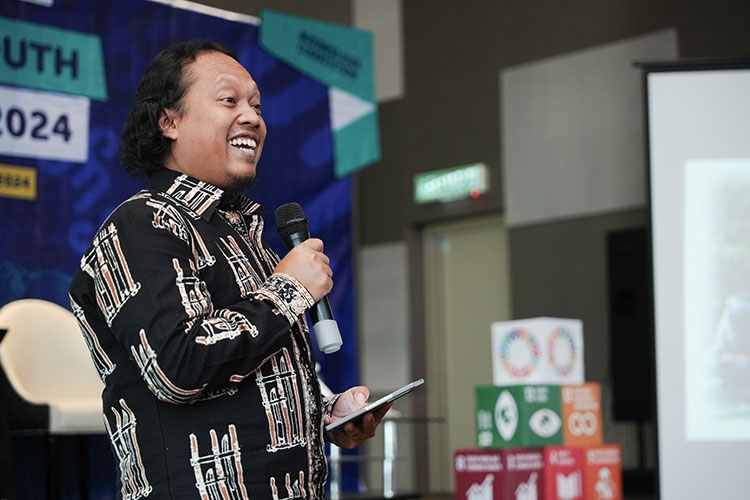 Agustinus Toko Susetio, Head of CSR & Institutional Relations at PT ANTAM Tbk at World Youth Festival 2024. (Photo: YBB)