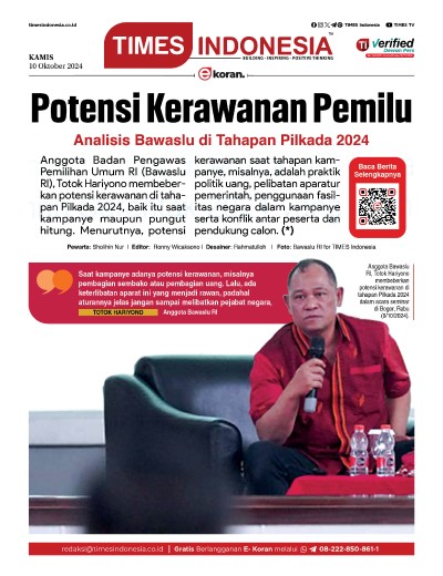 Edisi Kamis, 10 Oktober 2024: E-Koran, Bacaan Positif Masyarakat 5.0
