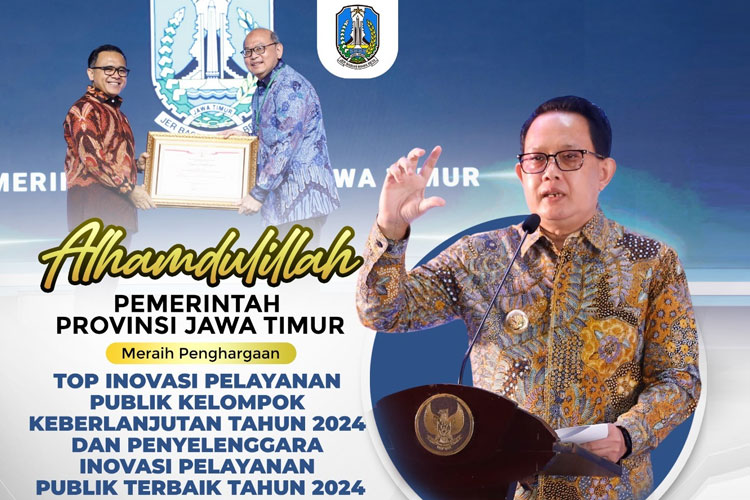 Pemprov Jatim Raih Dua Penghargaan Pelayanan Publik 2024, Pj Gubernur Adhy: Bukti Inovasi Jatim Terbaik di Indonesia