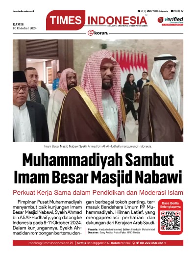 Edisi Kamis, 10 Oktober 2024: E-Koran, Bacaan Positif Masyarakat 5.0