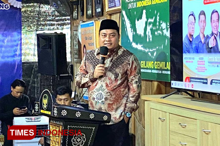 Puguh Wiji Pamungkas saat memberikan sambutan. (FOTO: AJP TIMES Indonesia)