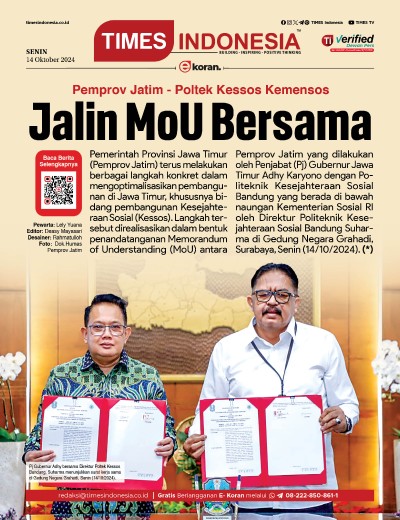 Edisi Senin, 14 Oktober 2024: E-Koran, Bacaan Positif Masyarakat 5.0