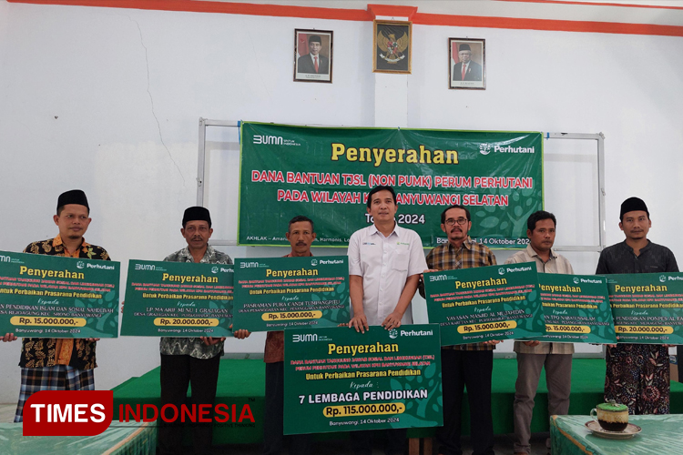 Perhutani KPH Banyuwangi Selatan Serahkan 115 Juta Rupiah Dana Bantuan TJSL