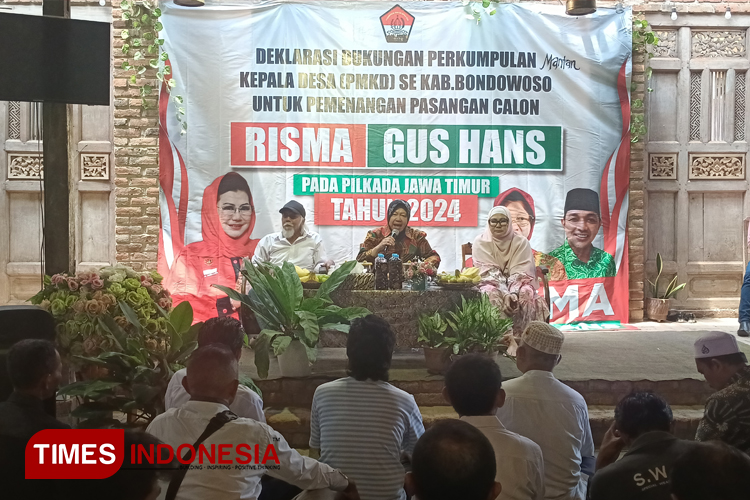 Ratusan Eks Kepala Desa di Bondowoso Deklarasi Dukung Risma-Gus Hans