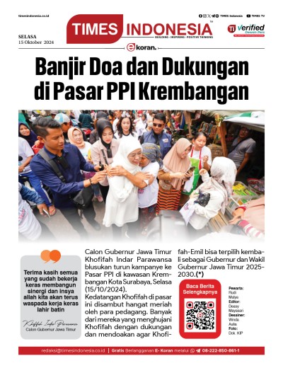 Edisi Selasa, 15 Oktober 2024: E-Koran, Bacaan Positif Masyarakat 5.0