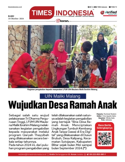 Edisi Rabu, 16 Oktober 2024: E-Koran, Bacaan Positif Masyarakat 5.0