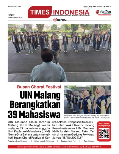 Edisi Jumat, 18 Oktober 2024: E-Koran, Bacaan Positif Masyarakat 5.0