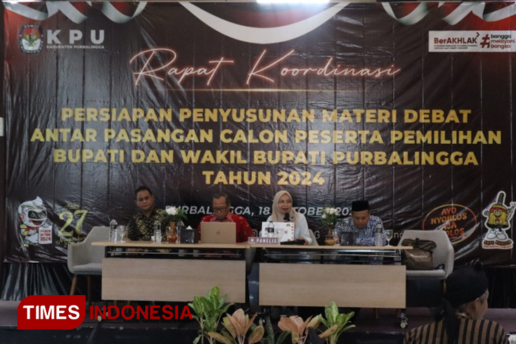 Komisi Pemilihan Umum (KPU) Kabupaten Purbalingga gelar rakor membahas materi debat cabup dan cawabup. (FOTO: Kominfo Purbalingga for TIMES Indonesia)