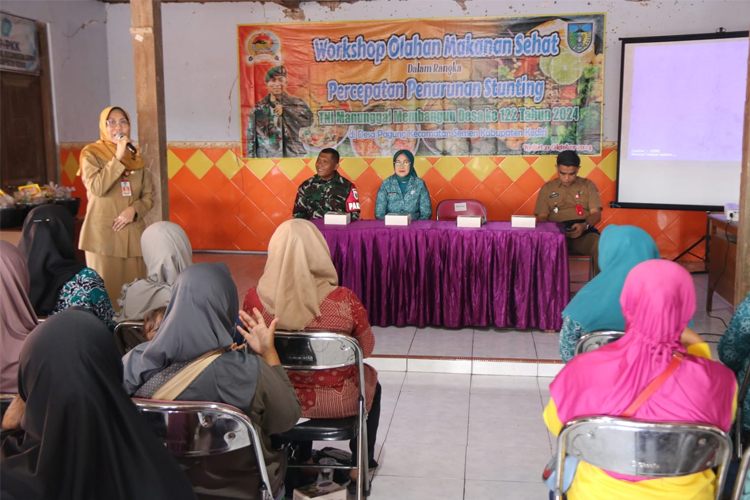 Upaya Turunkan Stunting, TMMD 122 Kodim 0809/Kediri-Pemkab Kediri Gelar Workshop Olahan Makanan Sehat