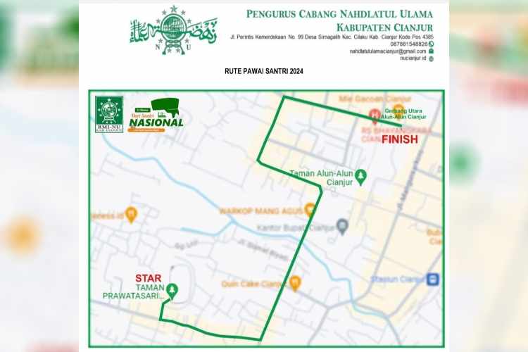 Penting Dicatat, Ini Rute Pawai dan Puncak Acara Hari Santri Nasional 2024 di Cianjur