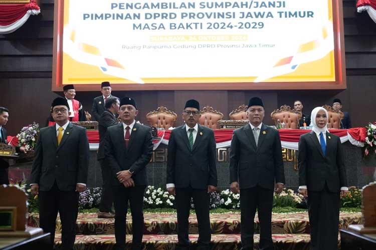 Pimpinan DPRD Jatim Definitif Periode 2024-2029 Dilantik