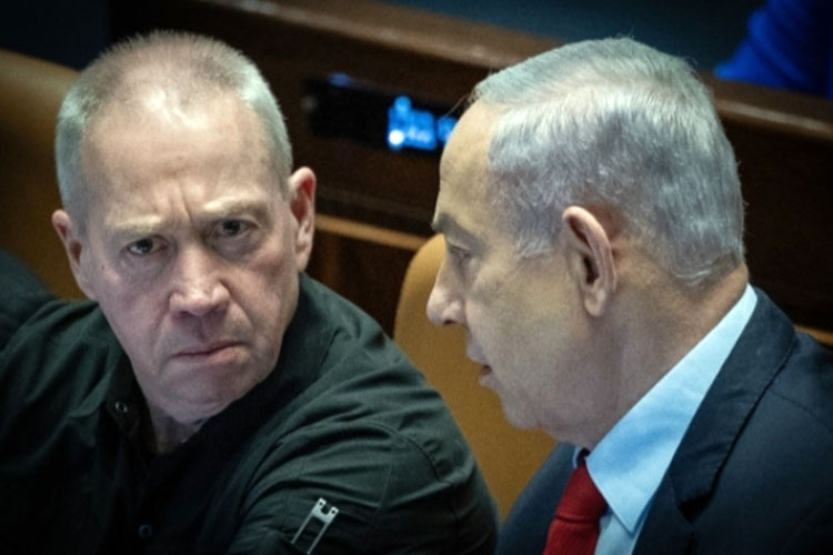 Perdana Menteri Benjamin Netanyahu dan Menteri Pertahanan, Yoav Gallant saat menghadiri sidang pleno Knesset. (FOTO: Jerusalem Post)