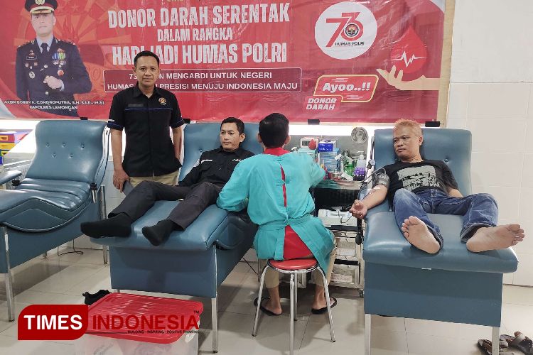 HUT ke-73 Humas Polri, Polres Lamongan Gelar Donor Darah untuk Kesehatan Masyarakat