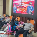 Donor Darah Serentak Semarakkan HUT Humas Polri ke-73 di Polres Pacitan