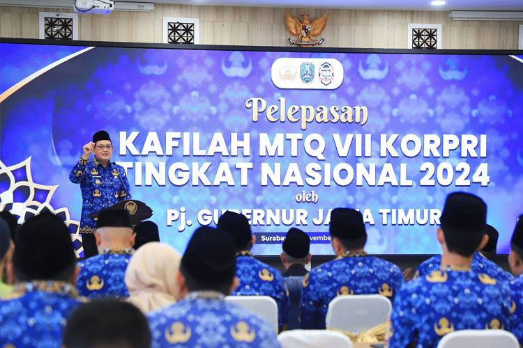 Lepas Kafilah MTQ Korpri 2024, Pj Gubernur Adhy Optimistis Jatim Bawa Pulang Gelar Juara Umum 