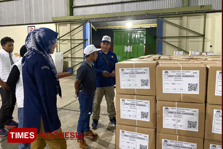 Surat Suara Pilgub dan Pilbup Sudah di Gudang Logistik KPU Bondowoso