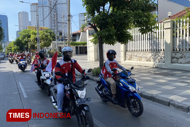 Ojol ACI (Aku Cinta Indonesia). (Foto: Dok. TIMES Indonesia)