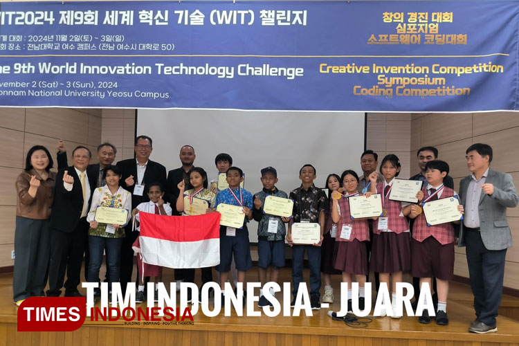 Para Juara kompetisi coding internasional, The 9th World Innovative Technology (WIT) Challenge, di Chonnam National University, Korea Selatan (Foto: Humas Pemkab for TIMES Indonesia)