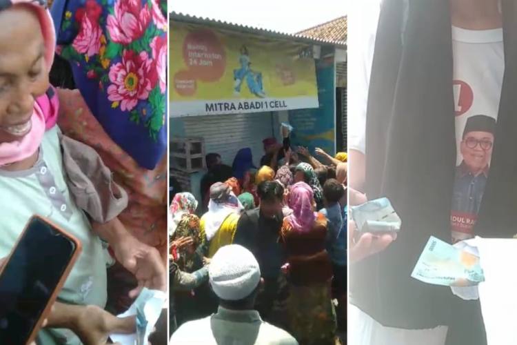 Heboh Video Viral Bagi-Bagi Uang Paslon Zulmi-Rasit di Gili Ketapang, Warga Berebut Hingga Dorong-Dorongan