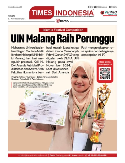 Edisi Senin, 11 November 2024: E-Koran, Bacaan Positif Masyarakat 5.0