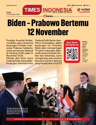 	Edisi Senin, 11 November 2024: E-Koran, Bacaan Positif Masyarakat 5.0