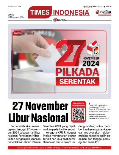 	Edisi Senin, 11 November 2024: E-Koran, Bacaan Positif Masyarakat 5.0