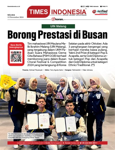 Edisi Selasa, 12 November 2024: E-Koran, Bacaan Positif Masyarakat 5.0