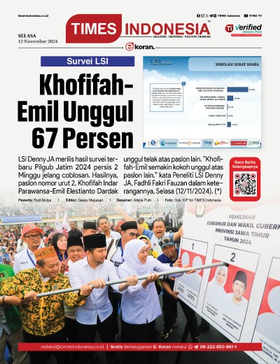 Edisi Selasa, 12 November 2024: E-Koran, Bacaan Positif Masyarakat 5.0