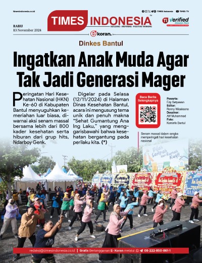 Edisi Rabu 13 November 2024: E-Koran, Bacaan Positif Masyarakat 5.0