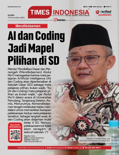 Edisi Kamis, 14 November 2024: E-Koran, Bacaan Positif Masyarakat 5.0