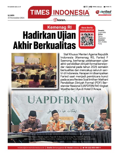 Edisi Kamis 14 November 2024: E-Koran, Bacaan Positif Masyarakat 5.0