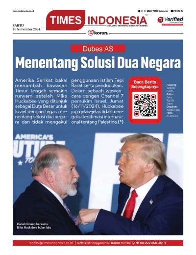 Edisi Sabtu, 16 November 2024: E-Koran, Bacaan Positif Masyarakat 5.0