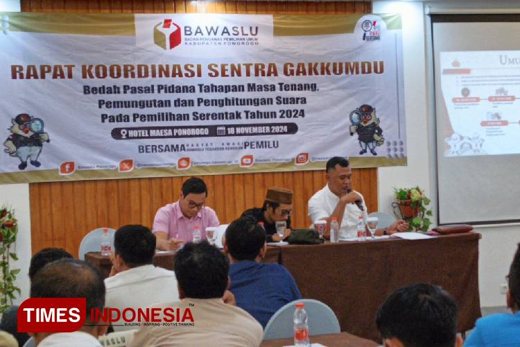 Jelang Masa Tenang Pilkada, Bawaslu Ponorogo Gelar Rakor Antisipasi Tindak Pidana Pemilu