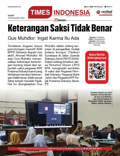 	Edisi Senin, 18 November 2024: E-Koran, Bacaan Positif Masyarakat 5.0