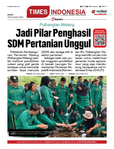 	Edisi Senin, 18 November 2024: E-Koran, Bacaan Positif Masyarakat 5.0
