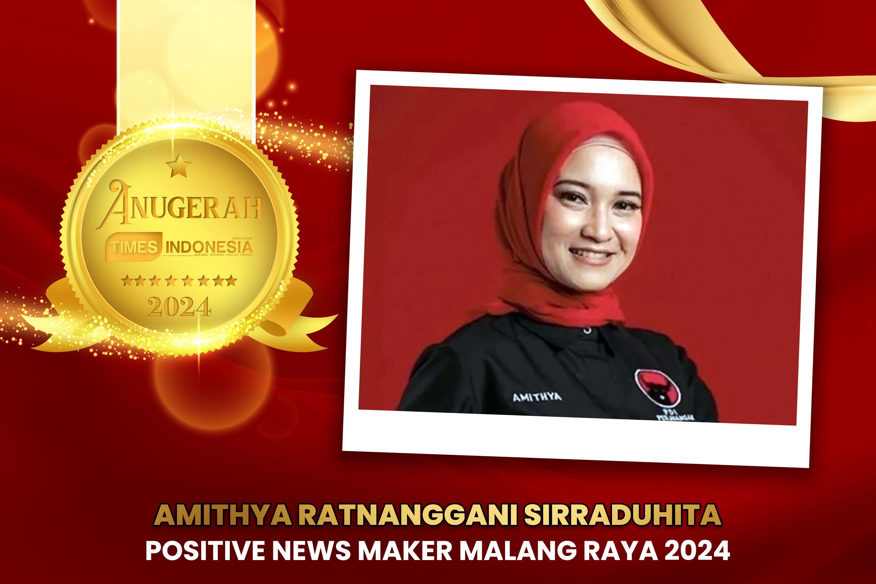 Amithya Ratnanggani Sirraduhita Raih Penghargaan Positive News Maker Malang Raya 2024